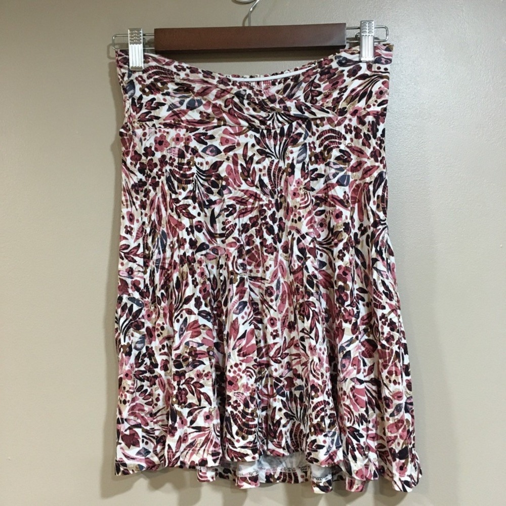 Lascana Floral Abstract Crossover Mini Skirt Womens 4 Pink Boho Festival Travel